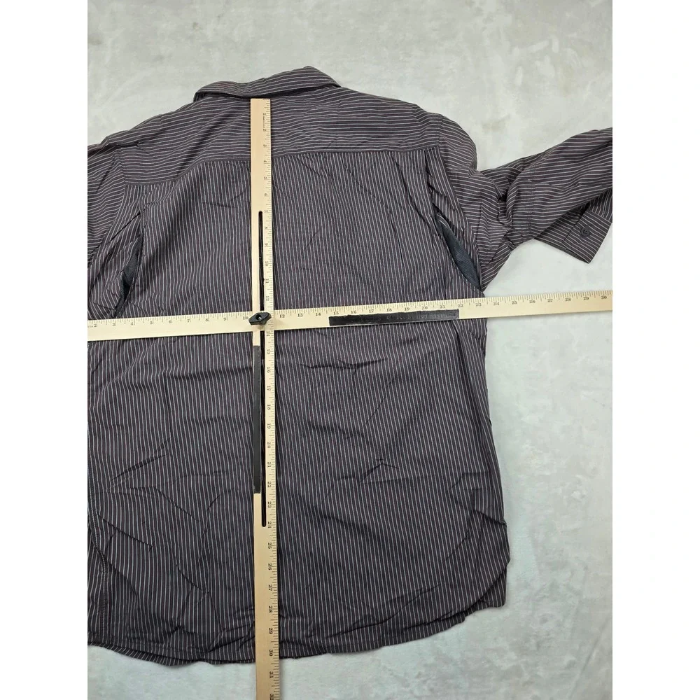 The North Face‎ Shirt Mens XL Black Red Striped Nylon Hiking Outdoor AJDY